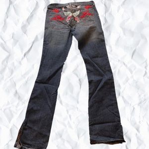 People for Peace studded butterfly embroidered jeans